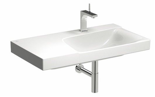 Umywalka ceramiczna GEBERIT Xeno2 asymetryczny 900 x 480 mm biała połysk z powłoką KeraTect | 500535011