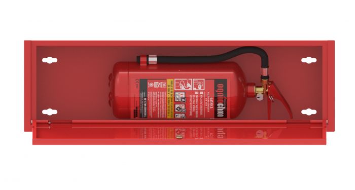 Szafka ochronna na gaśnicę G-SLIM do HWG-33-MODUŁOWY CPP drzwi pełne, zamek patent 230 x 780 x 250 mm RAL 3000 czerwona