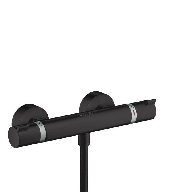 Bateria prysznicowa natynkowa termostatyczna HANSGROHE Ecostat 2-uchwytowa 2-otworowa czarna matowa | 13116670