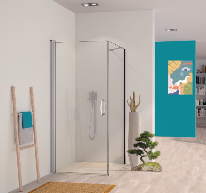 Ścianka boczna HUPPE VITALLE GARDA 1000 x 2000 mm srebrna połysk szkło hartowane 6 mm przezroczyste z powłoką Anti-Plaque | 131505092322 #2