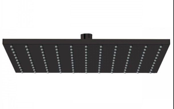 Natrysk kwadratowy 300 x 300 mm TRES z kolankiem czarny mat | 13413830NM
