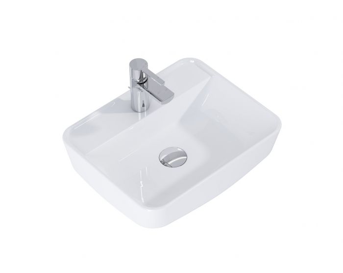 Umywalka ceramiczna ROCA Enzo nablatowa prostokątny z otworem bez przelewu 510 x 400 x 140 mm ceram white | RE040500148060