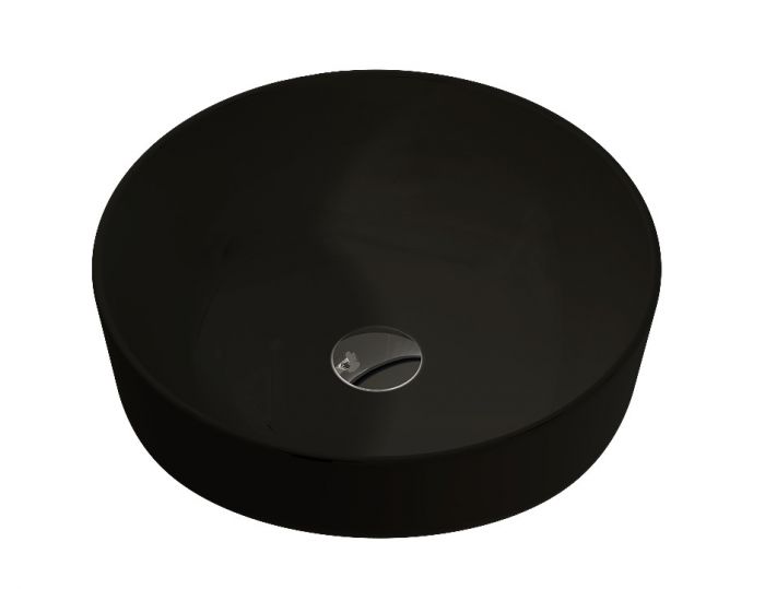 Umywalka ceramiczna ROCA Lorca nablatowa okrągły bez otworu bez przelewu 415 x 415 x 135 mm black matt | RE040420047160