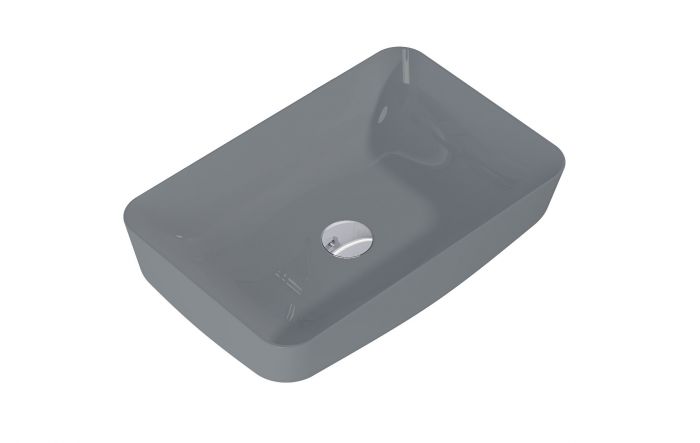Umywalka ceramiczna ROCA Nomia 50 nablatowa prostokątny bez otworu bez przelewu 500 x 390 x 130 mm light grey matt | RE040500055870