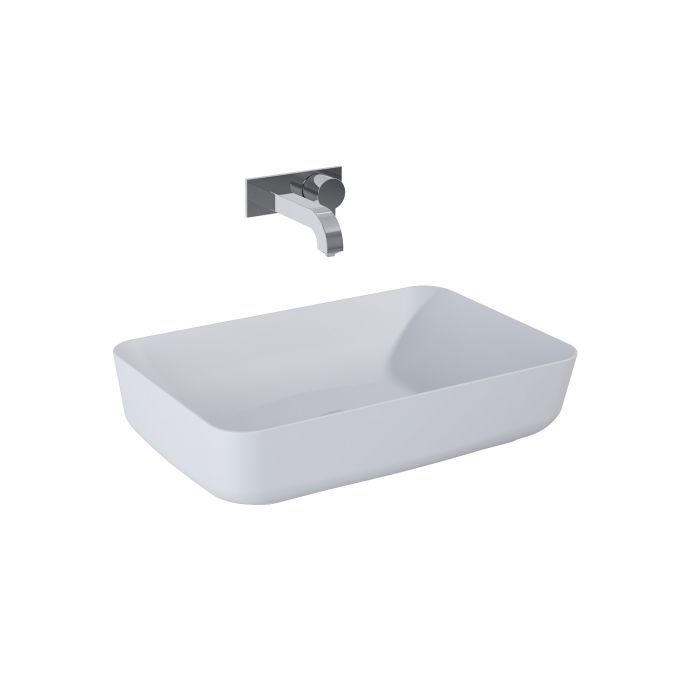Umywalka ceramiczna ROCA Nomia 50 nablatowa prostokątny bez otworu bez przelewu 500 x 390 x 130 mm stone matt | RE040500057040