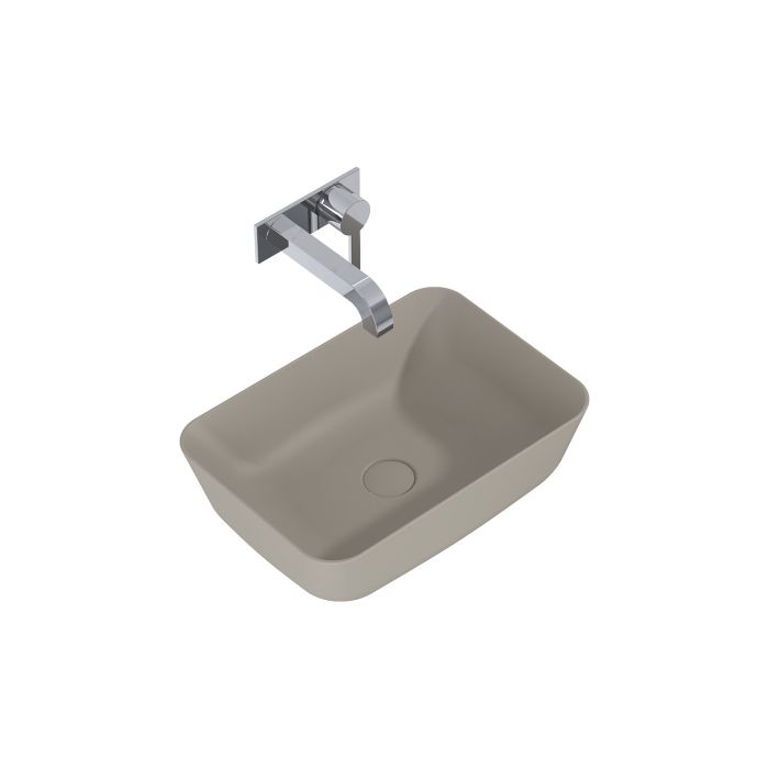 Umywalka ceramiczna ROCA Reni nablatowa bez otworu bez przelewu 455 x 325 x 135 mm fume matt  | RE040460037020
