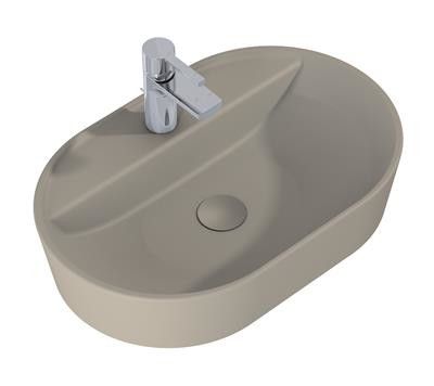 Umywalka ceramiczna ROCA Babette blatowa owalny 612 x 412 x 135 mm fume matt  | RE040620017020