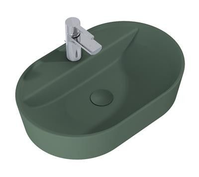 Umywalka ceramiczna ROCA Babette blatowa owalny 612 x 412 x 135 mm forest green matt | RE040620017010