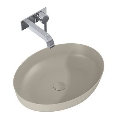 Umywalka ceramiczna ROCA Rika nablatowa owalny bez otworu bez przelewu 520 x 395 x 130 mm fume matt | RE040520087020