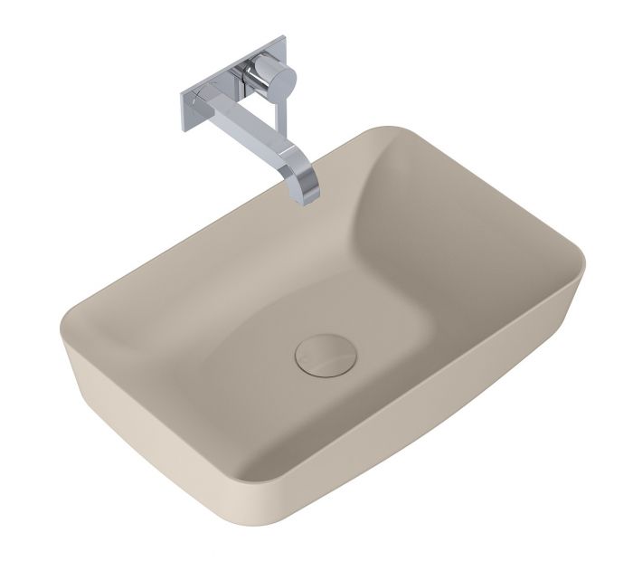 Umywalka ceramiczna ROCA Nomia 50 nablatowa prostokątny bez otworu bez przelewu 500 x 390 x 130 mm fume matt | RE040500057020