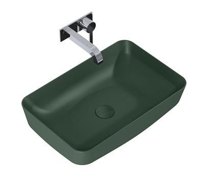 Umywalka ceramiczna ROCA Nomia nablatowa prostokątny bez otworu bez przelewu 500 x 390 x 130 mm forest green matt | RE040500057010