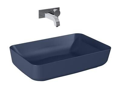 Umywalka ceramiczna ROCA Nomia nablatowa prostokątny bez otworu bez przelewu 500 x 390 x 130 mm navy blue matt  | RE040500057030