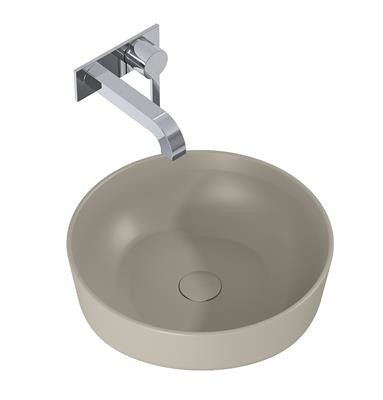 Umywalka ceramiczna ROCA Lorca nablatowa okrągły bez otworu bez przelewu 415 x 415 x 135 mm fume matt | RE040420047020