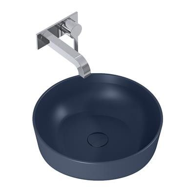 Lorca umywalka ceramiczna nablatowa okrągły bez otworu bez przelewu 415 x 415 x 135 mm navy blue matt