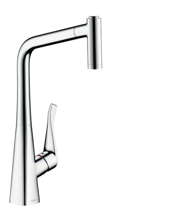 Bateria zlewozmywakowa HANSGROHE Metris 1-uchwytowa chrom z wyciąganą wylewką | 14820000