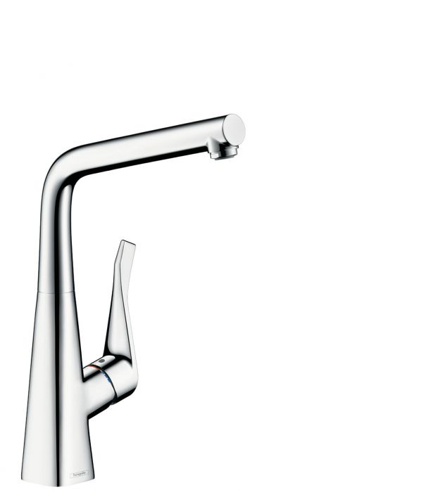 Bateria zlewozmywakowa HANSGROHE Metris 1-uchwytowa chrom z obrotową wylewką 110°/150°/360° | 14822000
