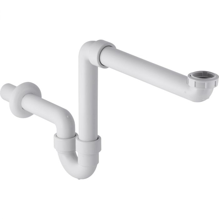 Syfon umywalkowy rurowy GEBERIT z tworzywa sztucznego G 1 1/2" x 1 1/4" x 40 mm biały alpin model oszczędzający miejsce | 151107111