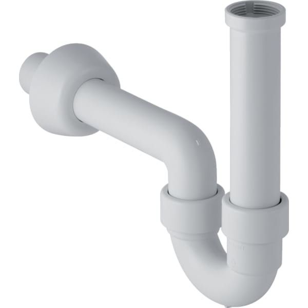 Syfon rurowy GEBERIT do umywalki i bidetu z tworzywa sztucznego 40 mm 1 1/4" biały alpin odpływ poziomy | 151100111