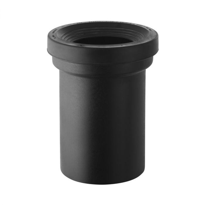 Króciec podłączeniowy z tworzywa sztucznego do WC z zakrytym lub otwartym odpływem 185 mm czarny