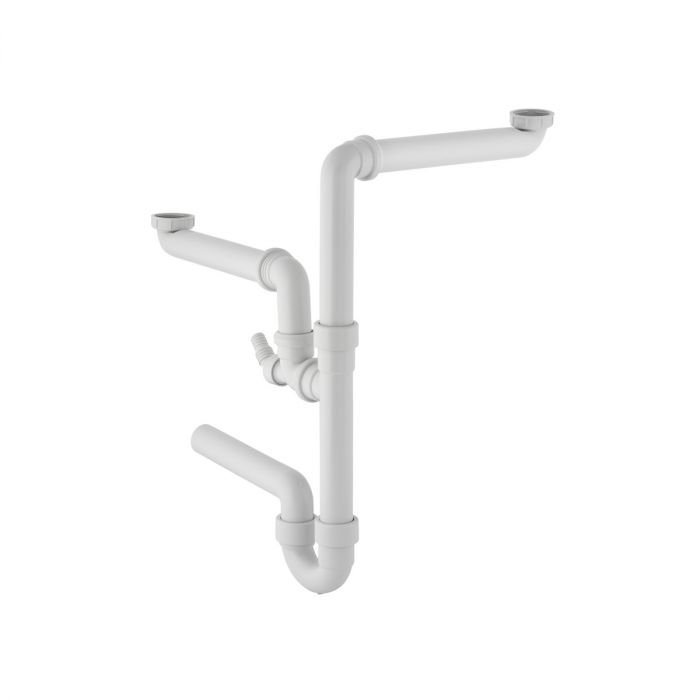 Syfon zlewozmywakowy rurowy GEBERIT z tworzywa sztucznego G 1 1/2" x 50 mm biały-alpin  | 152818111