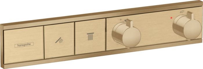 RainSelect bateria prysznicowa podtynkowa termostatyczna do 2 odbiorników, element zewnętrzny 456 x 90 mm brąz szczotkowany