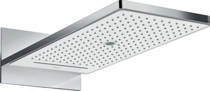 Głowica prysznicowa prostokątny 3jet EcoSmart 560x260 mm HANSGROHE Rainmaker Select 580 strumienie: Rain, RainStream, Mono biała/chrom | 24011400