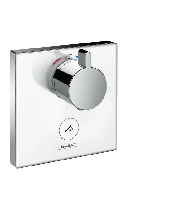 Bateria prysznicowa montaż ścienny termostatyczna HANSGROHE ShowerSelect Glass biała/chrom | 15735400
