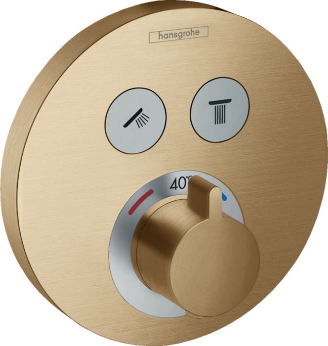 Bateria prysznicowa podtynkowa termostatyczna HANSGROHE ShowerSelect S 1-uchwytowa brąz szczotkowany | 15743140