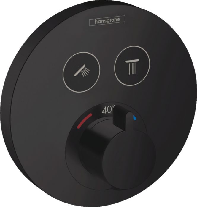 Bateria prysznicowa podtynkowa termostatyczna HANSGROHE ShowerSelect S 1-uchwytowa czarna matowa | 15743670