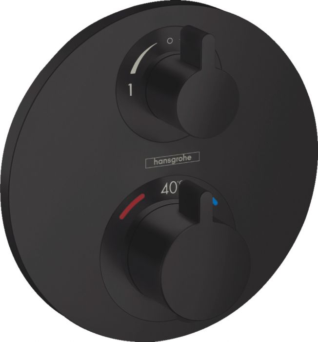 Element zewnętrzny HANSGROHE Ecostat S baterii prysznicowej termostatycznej podtynkowej do 2 odbiorników czarny matowy | 15758670