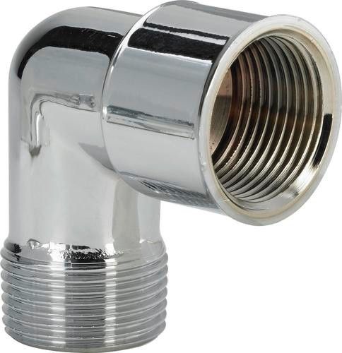Kolano gwintowane 90° z mosiądzu chromowane GZ x GW 3/4" 1613