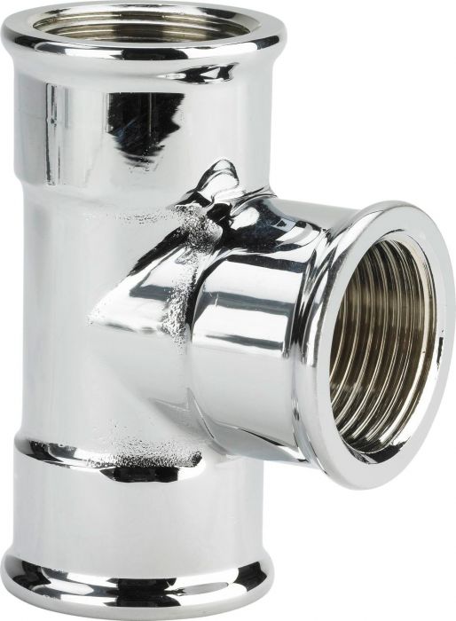 Trójnik gwintowany z brązu chromowany GW 1/2" 1622