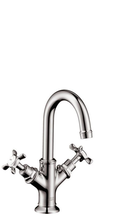Bateria umywalkowa stojąca HANSGROHE Axor Montreux 2-uchwytowa 1-otworowa chrom zawiera: zestaw odpływowo-przelewowy | 16505000