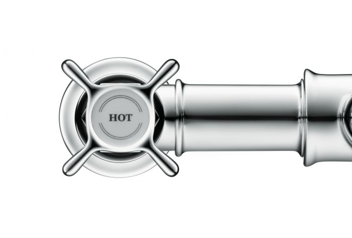Bateria umywalkowa stojąca HANSGROHE Axor Montreux 2-uchwytowa 3-otworowa chrom zawiera: zestaw odpływowo-przelewowy | 16510000