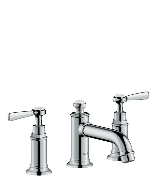Bateria umywalkowa stojący HANSGROHE Axor Montreux 2-uchwytowa 3-otworowa nikiel szczotkowany zawiera: zestaw odpływowo-przelewowy | 16535820