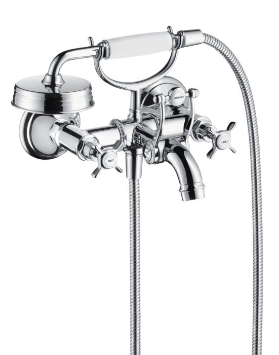 Bateria wannowa montaż na cokole z płytek HANSGROHE Axor Montreux 2-uchwytowa 2-otworowa nikiel szczotkowany | 16540820