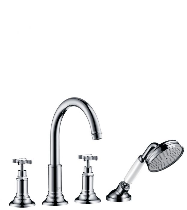 Bateria wannowa montaż na brzegu wanny HANSGROHE Axor Montreux 2-uchwytowa 4-otworowa chrom | 16546000