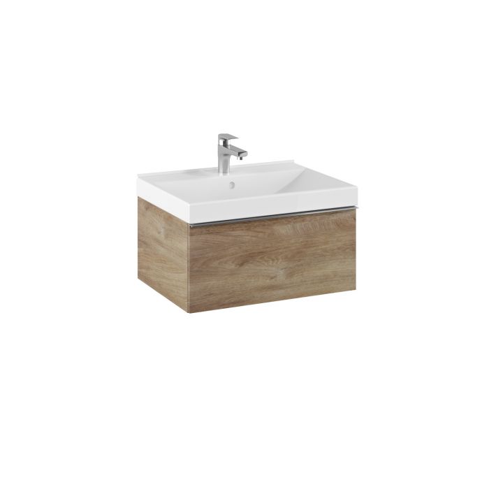Szafka podumywalkowa wisząca 600 x 449 x 281 mm dąb canela 1 szuflada, do kompletowania z uchwytami (sprzedawanymi osobno) ROCA Look 60 1S | RE010603027050