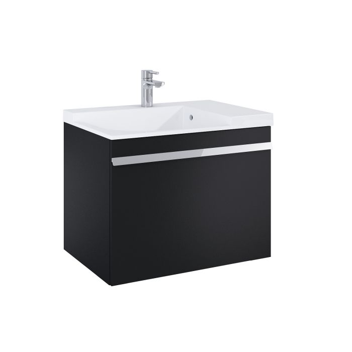 Szafka podumywalkowa front i korpus wykonany z płyty laminowanej 16mm 715 x 487 x 540 mm black matt 1 szuflada, do kompletowania z uchwytami (sprzedawanymi osobno) ROCA Moody 70 1S+1S | RE010700037160