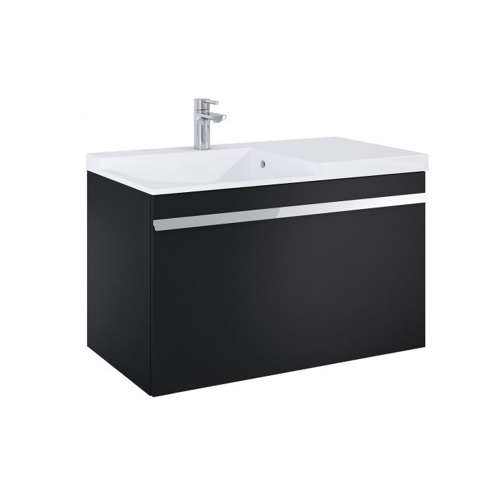 Szafka podumywalkowa 910 x 487 x 540 mm black matt 1 szuflada, do kompletowania z uchwytami (sprzedawanymi osobno) ROCA Moody 90 1S+1S | RE010900037160