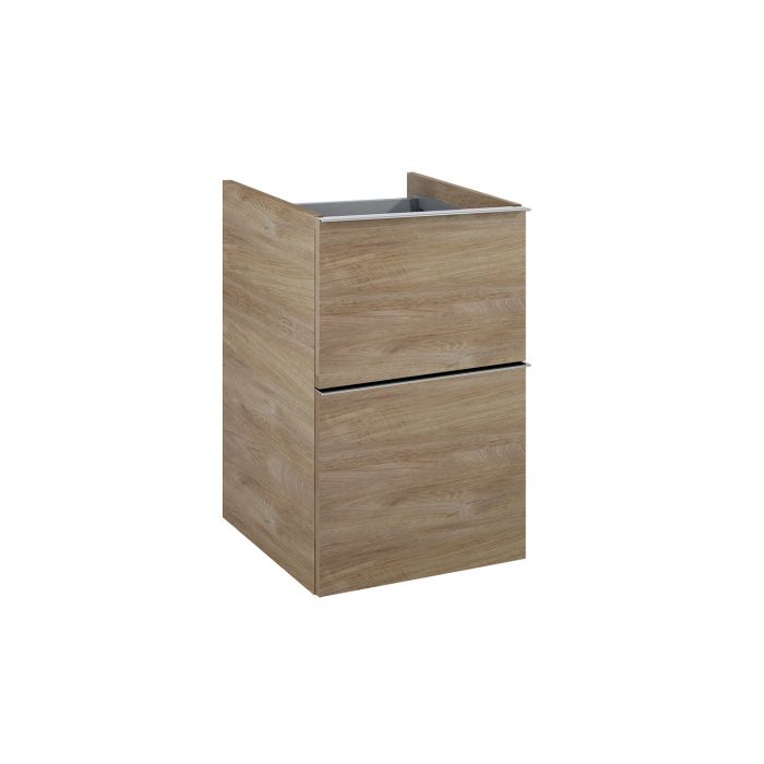 Komoda płyta laminowana 16 mm 400 x 449 x 635 mm dąb canela 2 szuflady, do kompletowania z uchwytami (sprzedawanymi osobno) ROCA Look 40 2S | RE080401027050