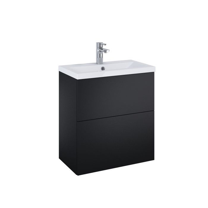 Kido Set zestaw łazienkowy 60 2S 596 x 350 x 635 mm black matt zawiera: szafkę z 2 szufladami + umywalkę