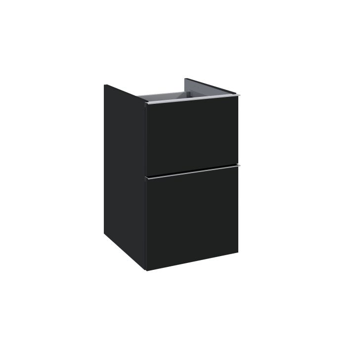 Komoda płyta laminowana 16 mm 400 x 449 x 635 mm black matt z 2 szufladami, do kompletowania z uchwytami (sprzedawanymi osobno) ROCA Look 40 2S | RE080401027160