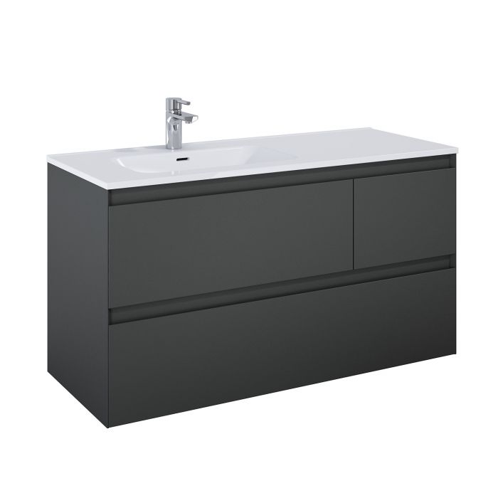Szafka 1200 x 460 x 635 mm anthracite matt z 3 szufladami ROCA Split 120 3S | RE012006156010