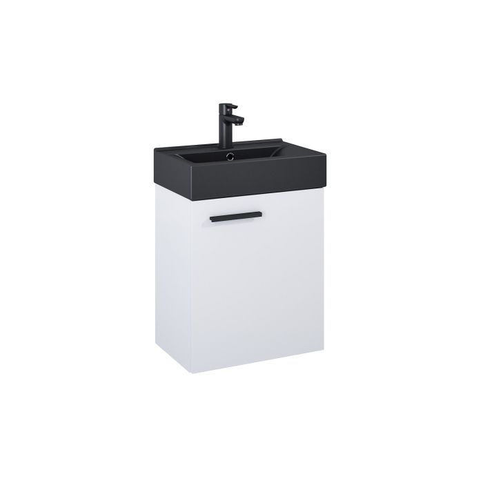 Szafka 450 x 300 x 600 mm white matt 1 drzwiczki ROCA Tiny Set 45 1D +umywalka Tiny Black | RE020450155290
