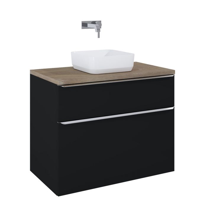 Szafka 910 x 487 x 695 mm black matt z 2 szufladami, do kompletowania z uchwytami (sprzedawanymi osobno) ROCA Lofty 90 2S | RE010900027160