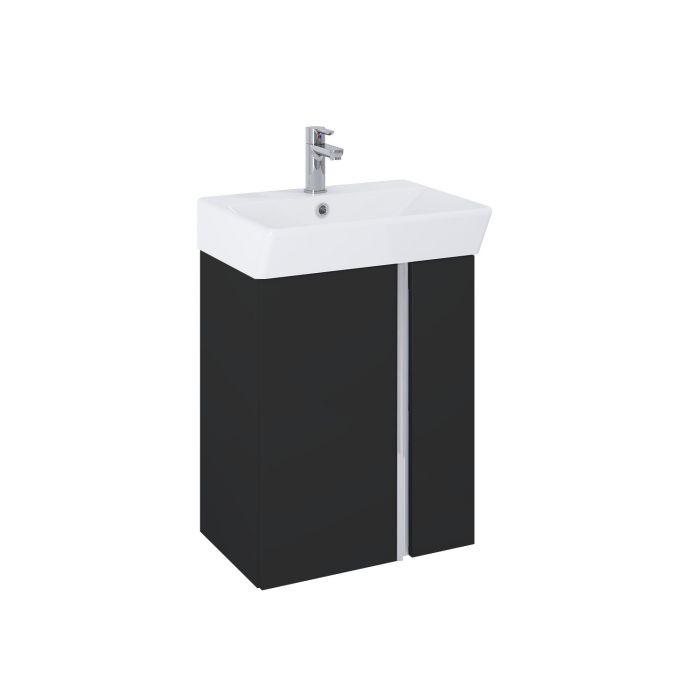 Zestaw łazienkowy 480 x 326 x 602 mm black matt ROCA Skye 50 2D zawiera: szafkę z 2 drzwiczkami + umywalkę  | RE020500127160
