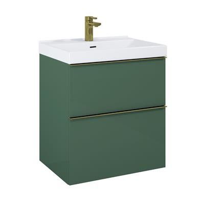 Look szafka podumywalkowa 60 2S z 2 szufladami 600 x 449 x 635 mm płyta laminowana 16 mm forest green matt