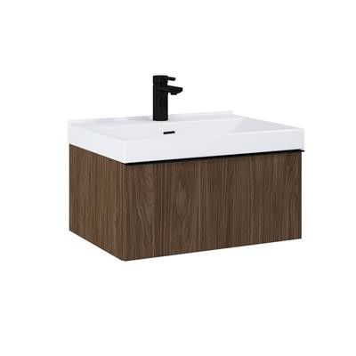 Szafka podwieszana z płyty laminowanej 600 x 449 x 281 mm orzech lincoln z 1 szufladą ROCA Look 60 1S | RE010603027060
