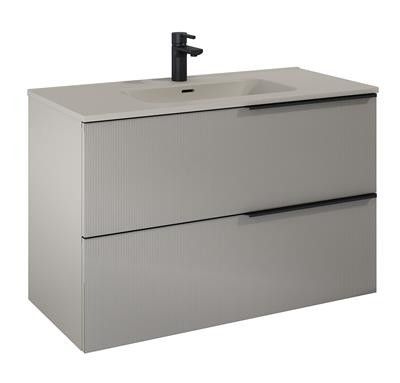 Szafka łazienkowa podwieszana płyta laminowana 1000 x 453 x 635 mm fume matt z 2 szufladami ROCA SOHO 100 2S | RE011004047020